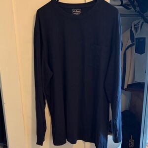L.L. Bean Long-Sleeve Pocket Tee — Dark Blue
